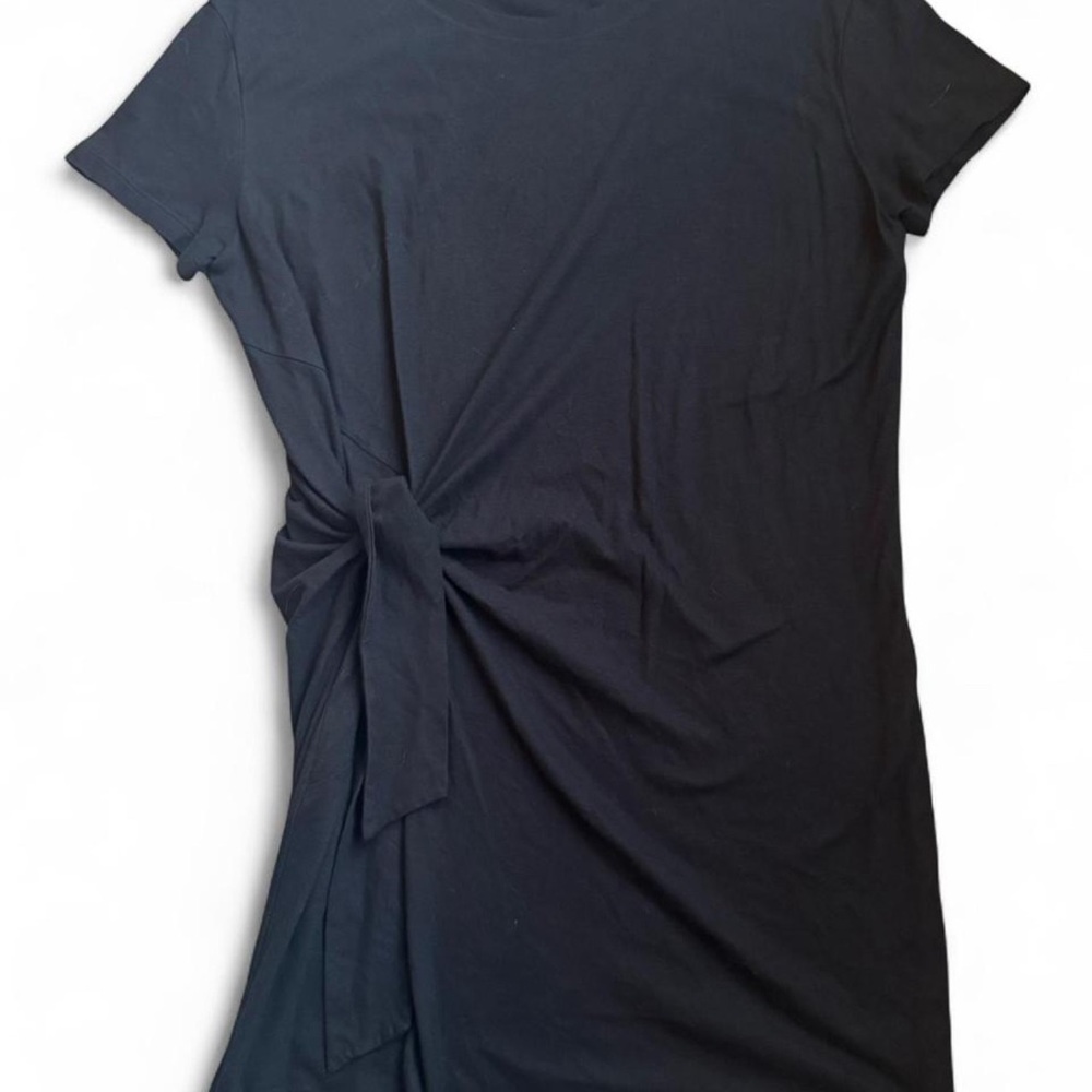 Vince Black Tie-Waist T-Shirt Dresd